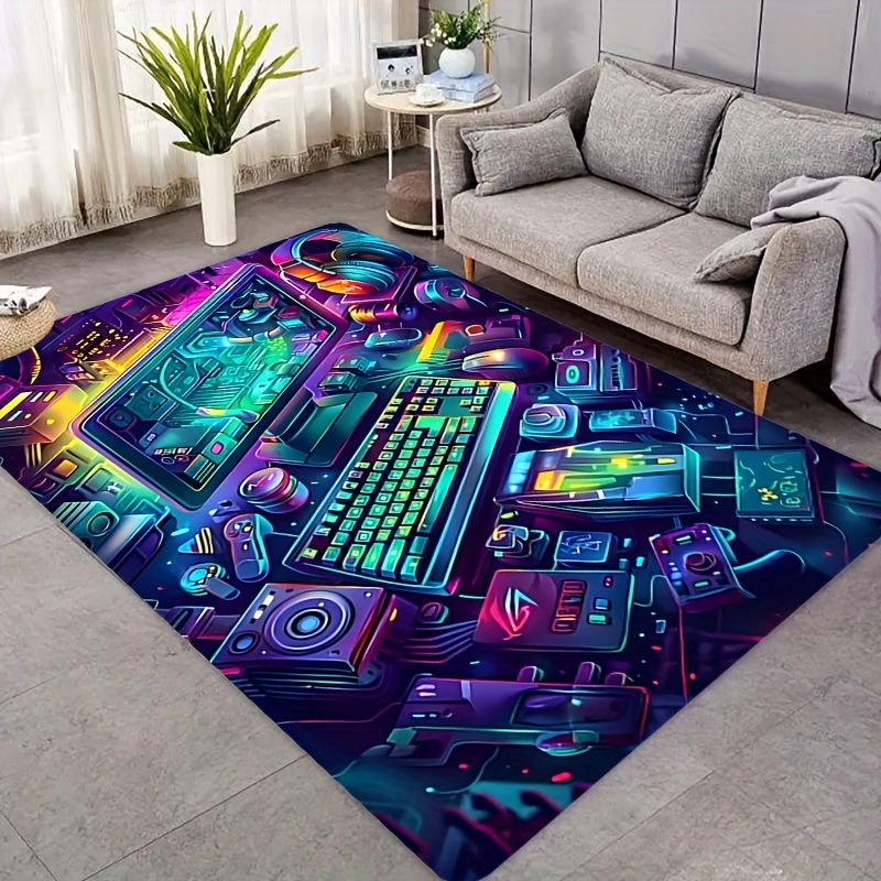 Esports Gaming Room - Cyberpunk Gaming Rug Flannel Carpet Esports