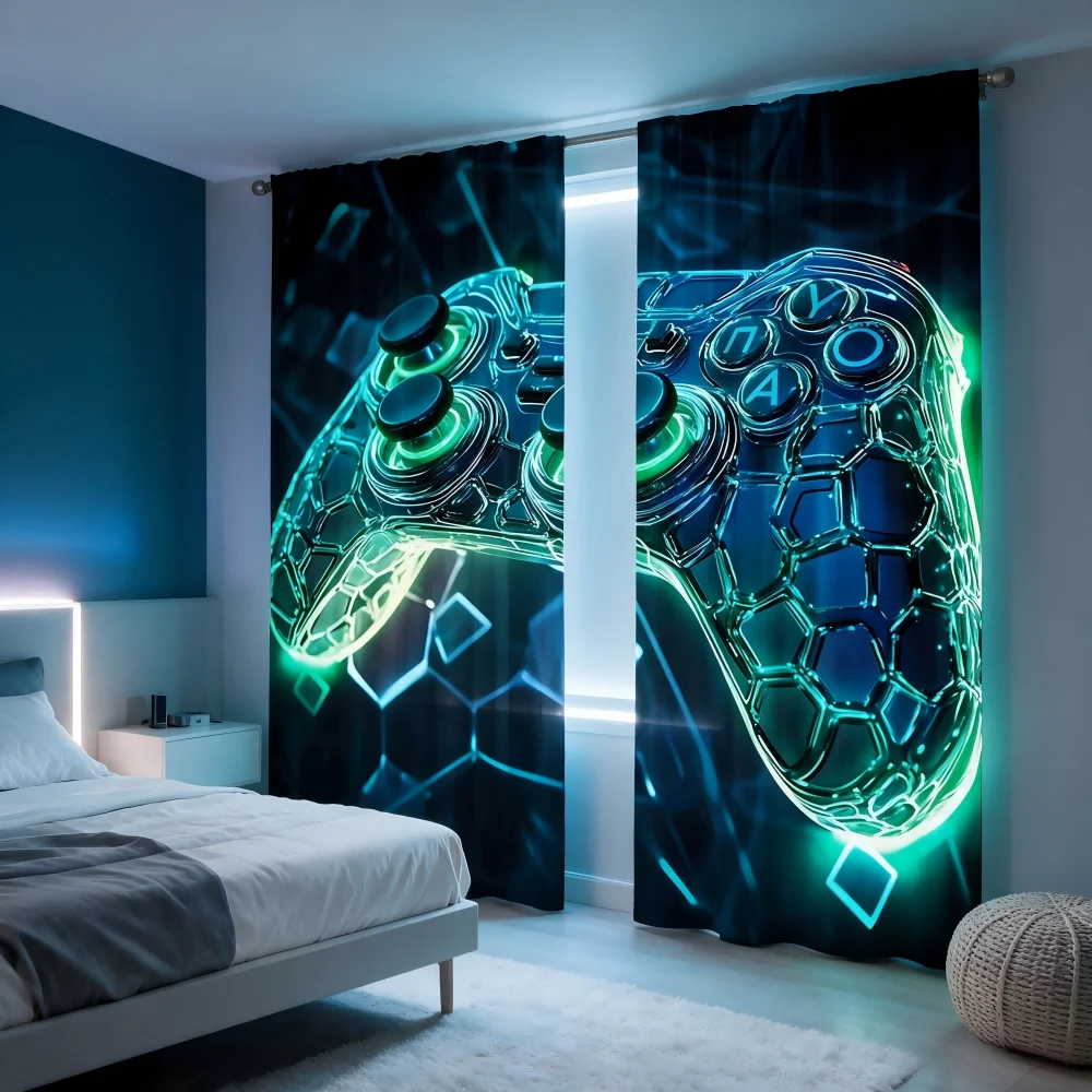 2PCS Digital Printed Curtain,  - Esports Gaming Youtube recension och pris