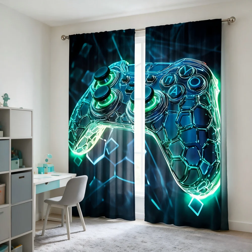 2PCS Digital Printed Curtain,  - Esports Gaming Youtube recension och pris