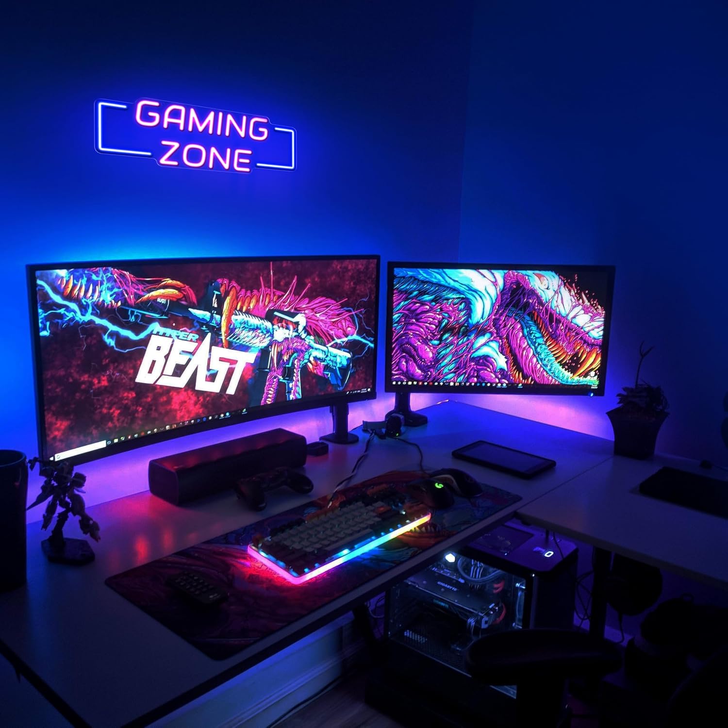 Gaming Zone Neon Sign USB LED  - Esports Gaming Room recension och pris