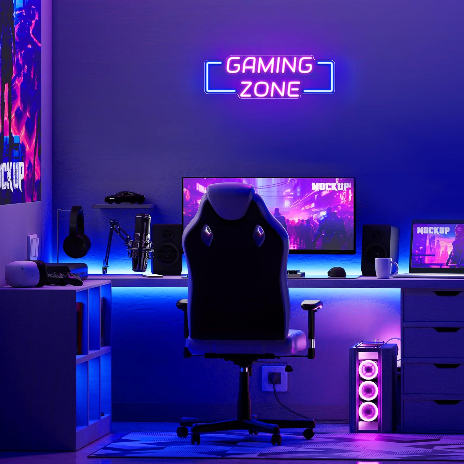 Gaming Zone Neon Sign USB LED  - Esports Gaming Room recension och pris