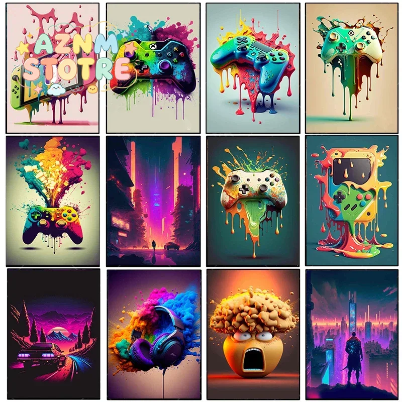 Vintage Canvas Painting Colorf - Esports Gaming Room recension och pris