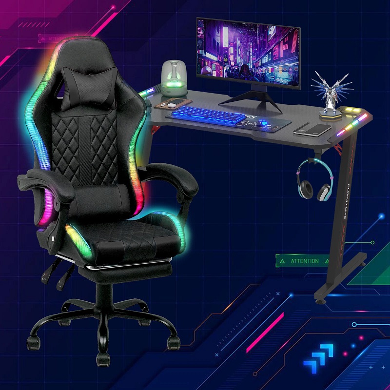 Wholesale Black Ergonomic Tabl - Rgb Gaming Chair recension och pris