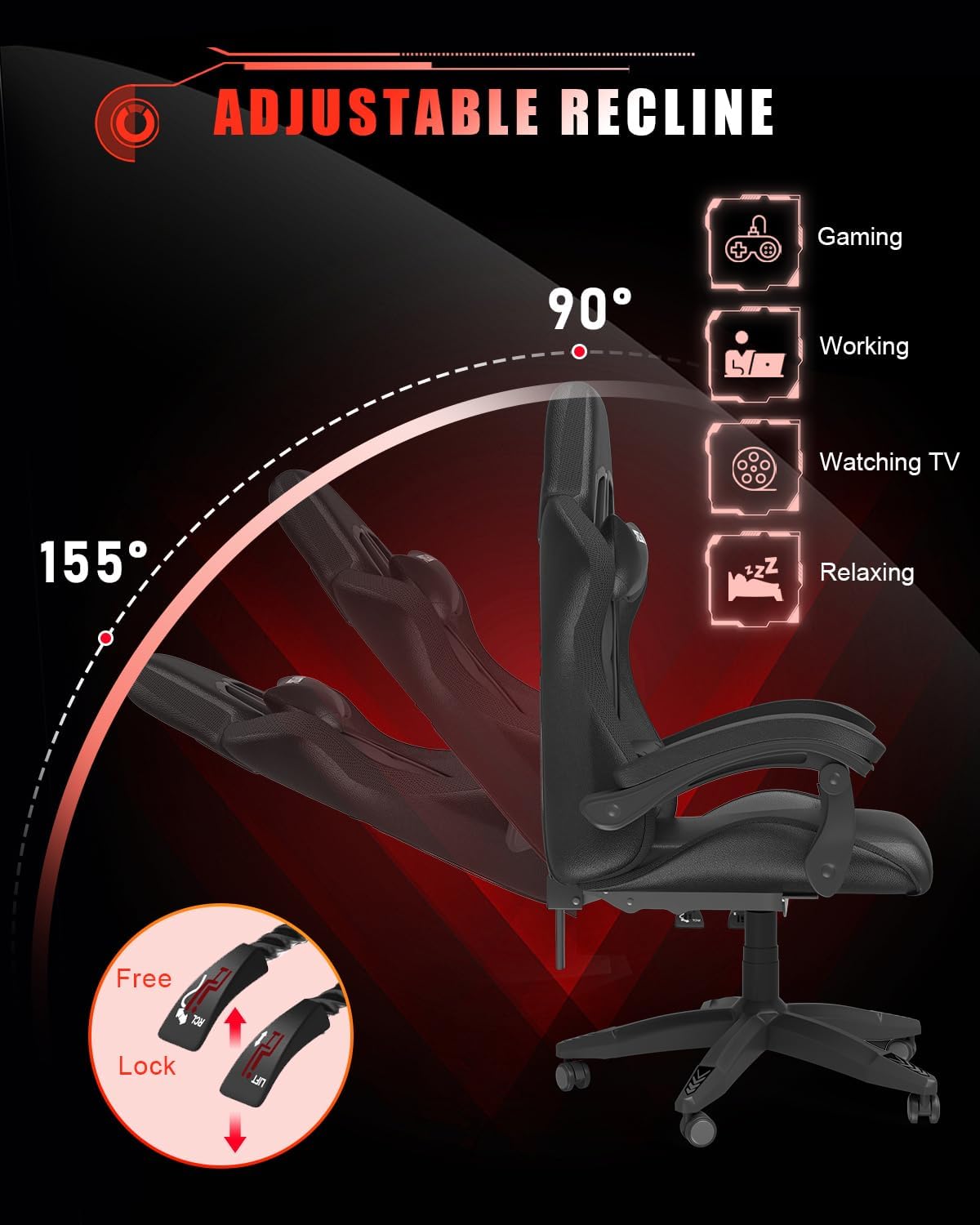 Gaming Chair with RGB LED Ligh - Rgb Gaming Chair recension och pris