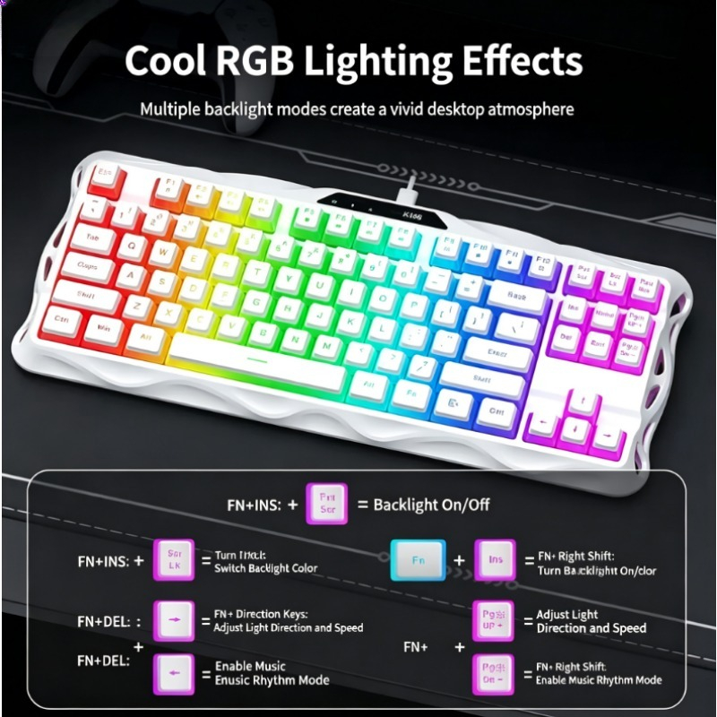 K168 87 Keys Wired Gaming Keyb - Esports Gaming Competition recension och pris