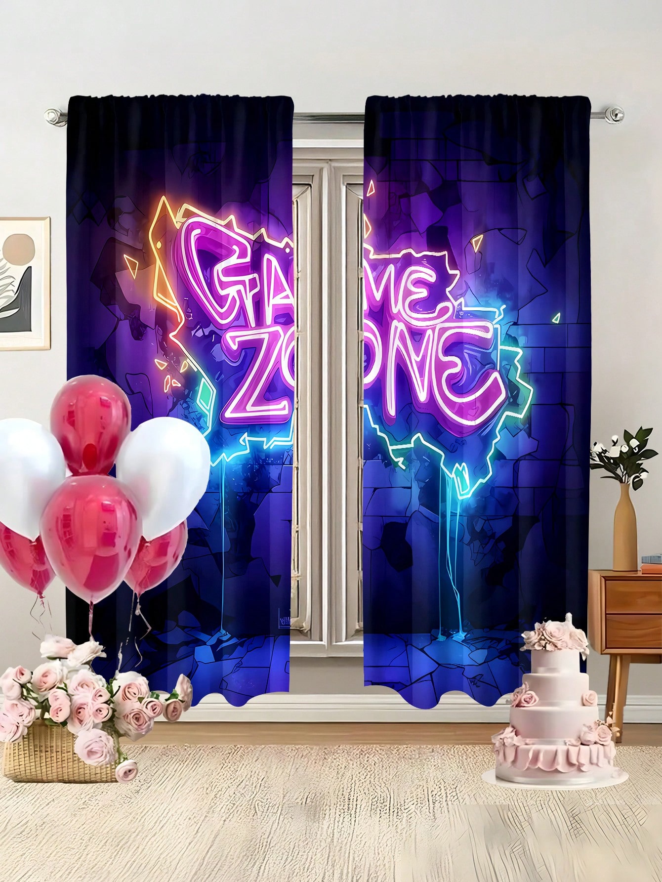 Neon Game Zone Curtain, Esport - Esports Gaming Youtube recension och pris