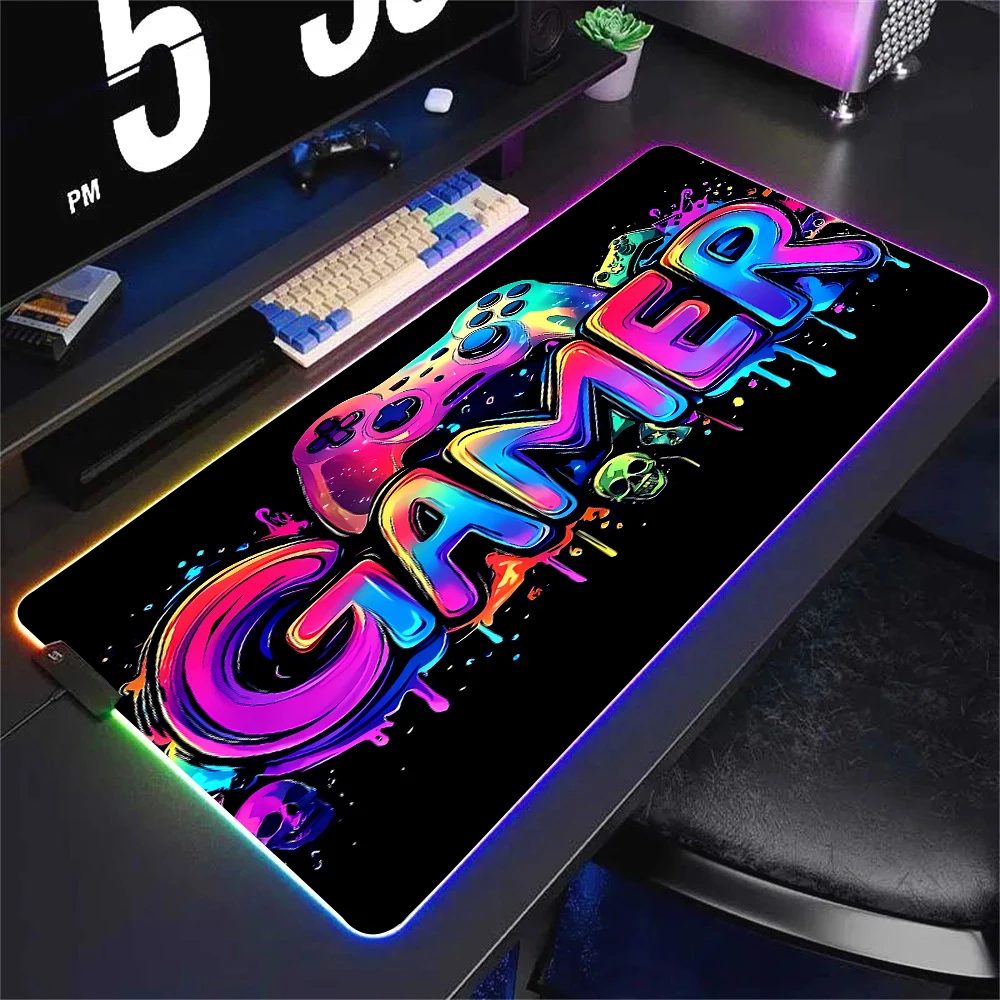 RGB Neon Gaming Controller Art - Esports Gaming Keyboard And Mouse recension och pris