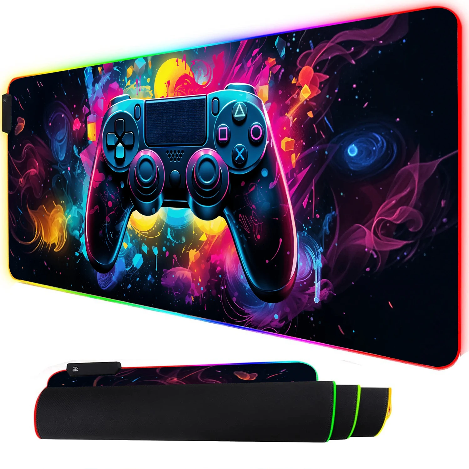 RGB Neon Gaming Controller Art - Esports Gaming Keyboard And Mouse recension och pris