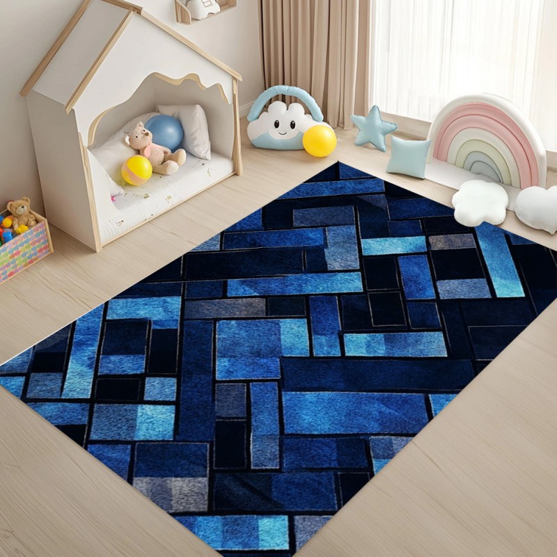 Nordic Blue Geometric Patchwor - Esports Gaming Room recension och pris